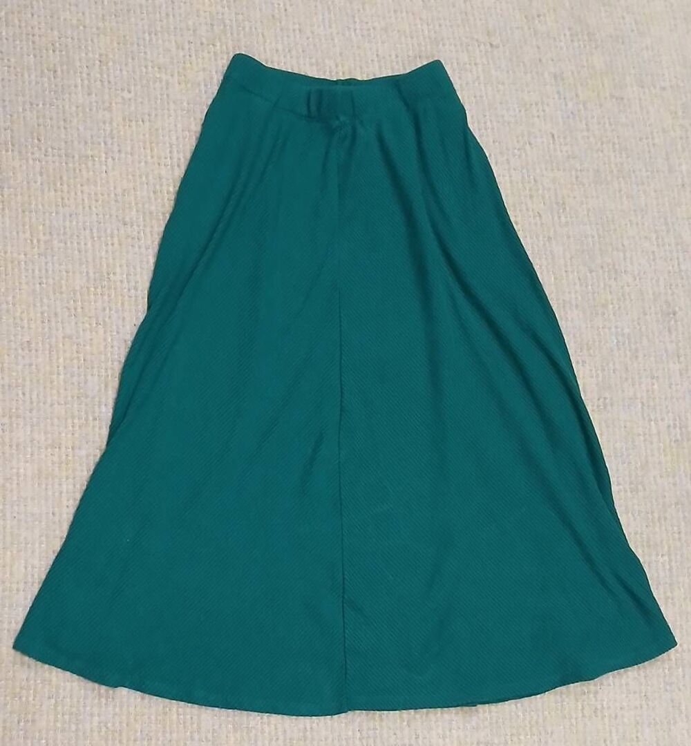Reformation womens small teal green midi skirt swing stretch with pockets